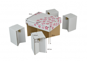 桜の花見に!段ボール製のテーブル&椅子セット「お花見4人席」登場