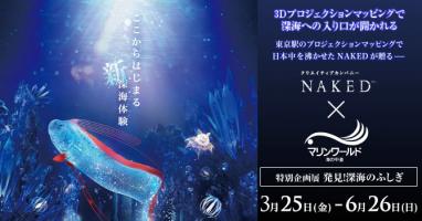 マリンワールド海の中道の「深海展」で3Dプロジェクションマッピング