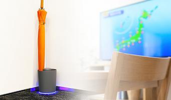 近づくと「ゴミ出し」や「天気」をお知らせしてくれるインテリア雑貨をauが発売